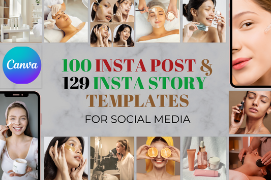 Skin Care Templates For Instagram Posts With Full Editabe Canva Free Account& Pro