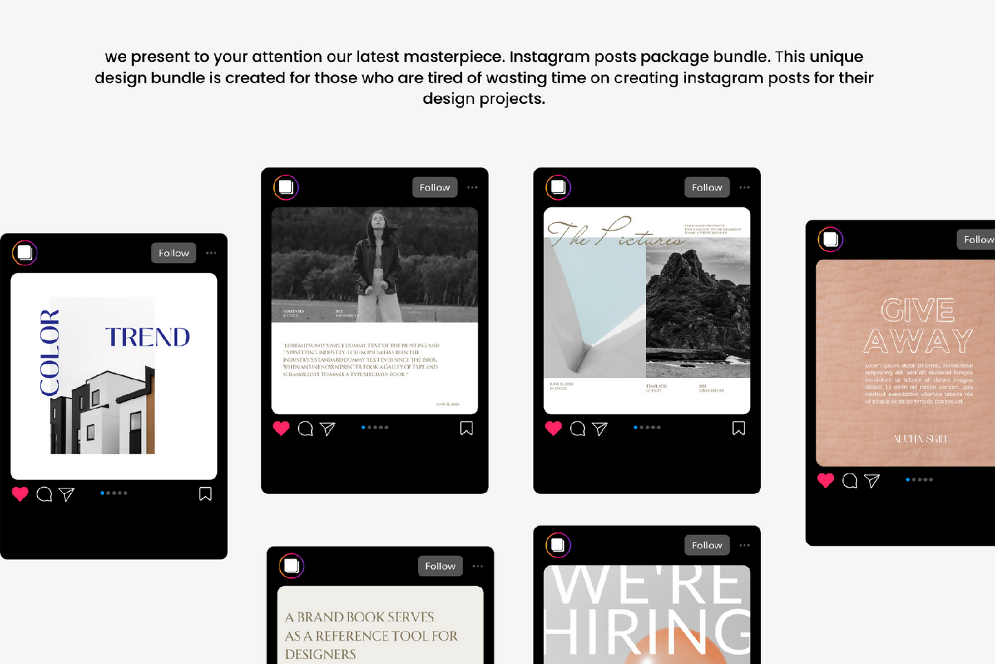 18 Theme Instagram Posts Package Bundle and Full Editable by Canva