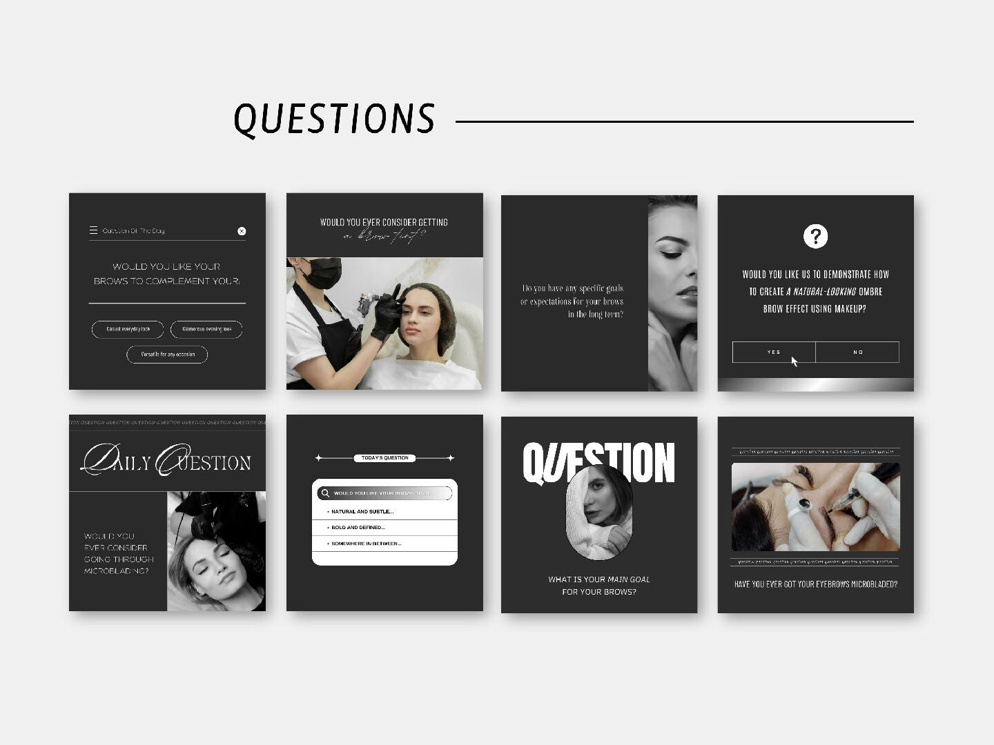 300 Eyebrow Technician Templates for Social Media