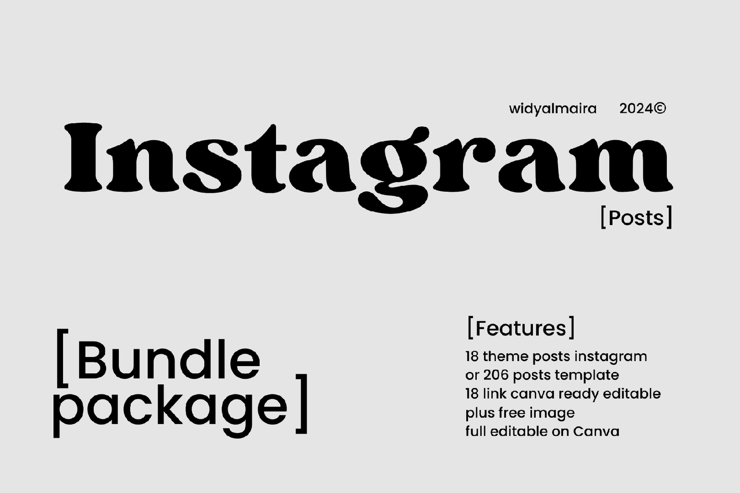 18 Theme Instagram Posts Package Bundle and Full Editable by Canva