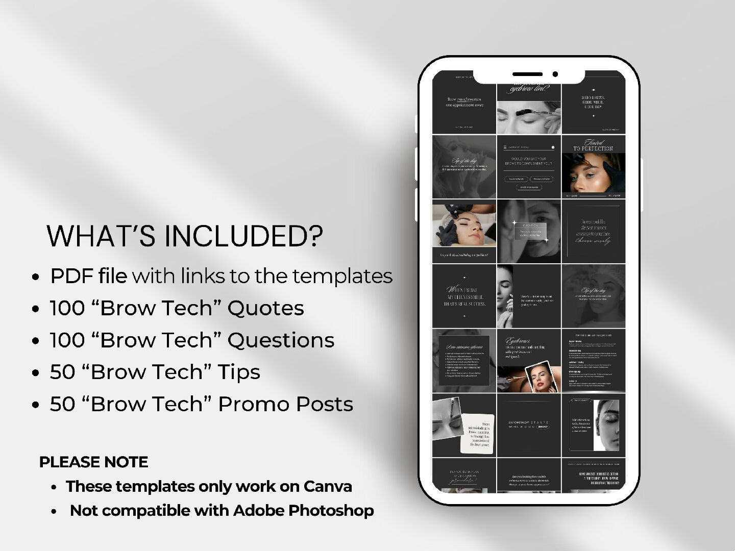 300 Eyebrow Technician Templates for Social Media