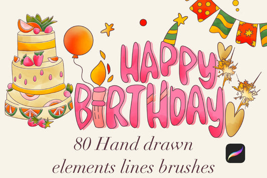 Birthday Procreate Stamps Brushes