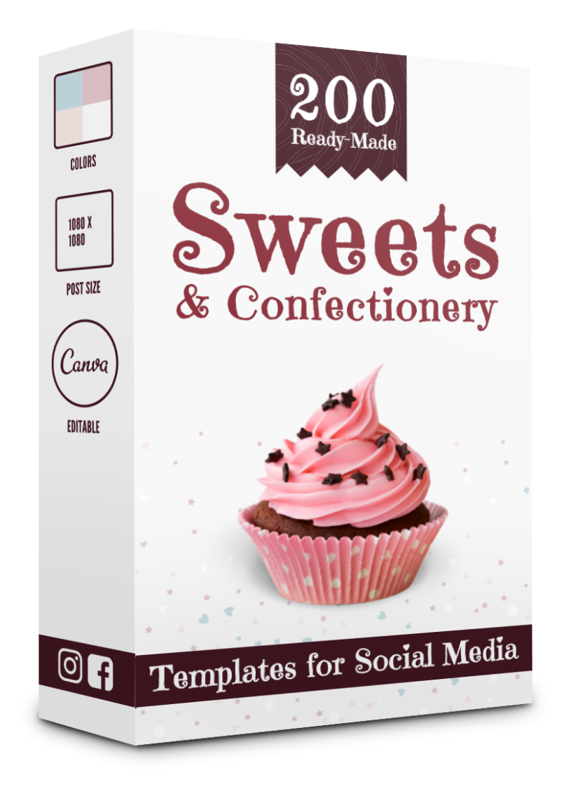 200 Sweets and Confectionery Templates for Social Media