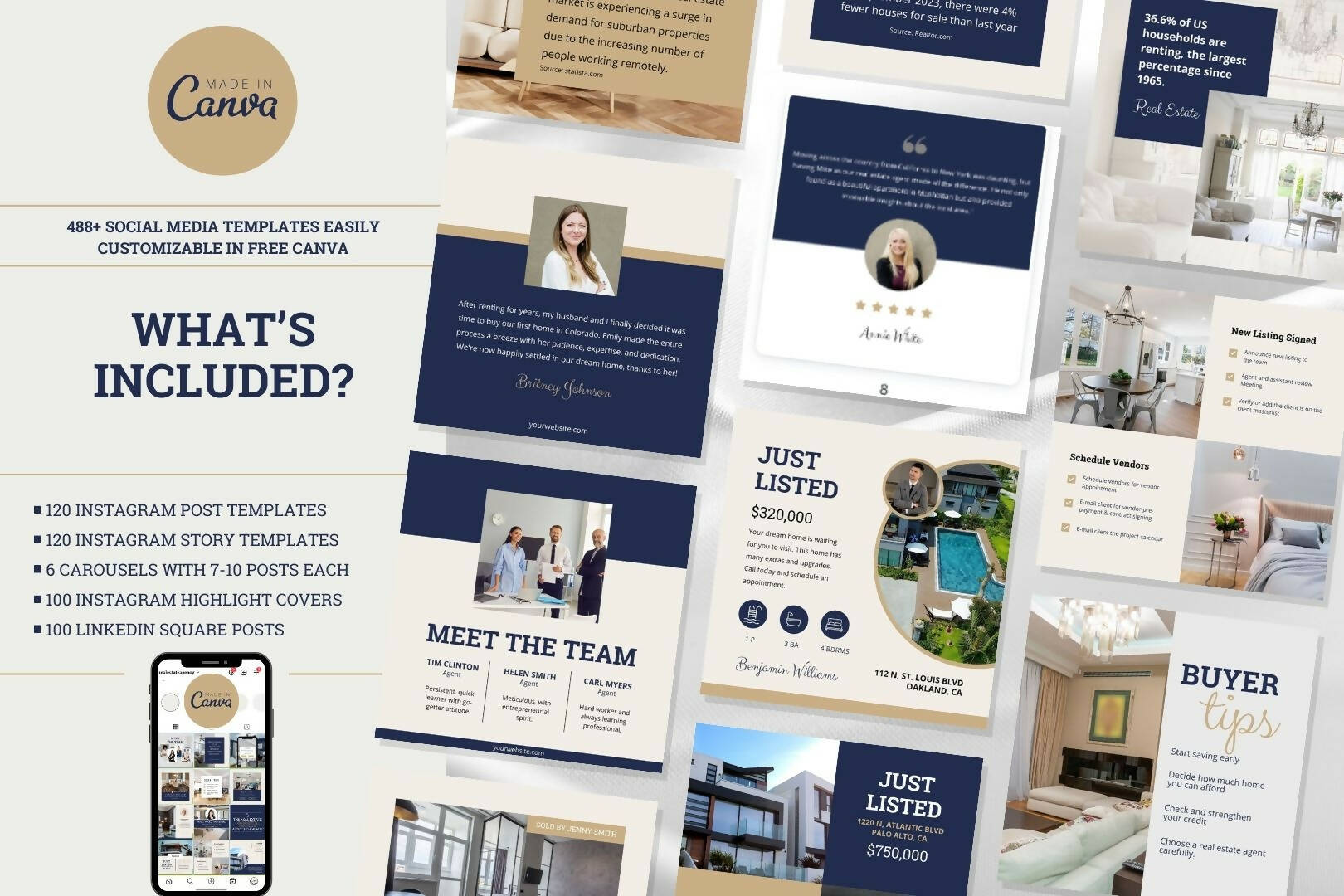 Real Estate Complete Brand Bundle, Realty Template Toolkit, discount Canva Template, Instagram Templates, Ebook templates, Ad Templates