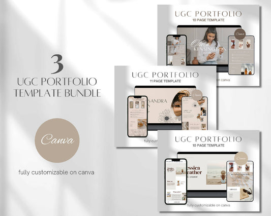 UGC Portfolio Bundle | UGC Editable Template | Content Creator Resume | Media Kit