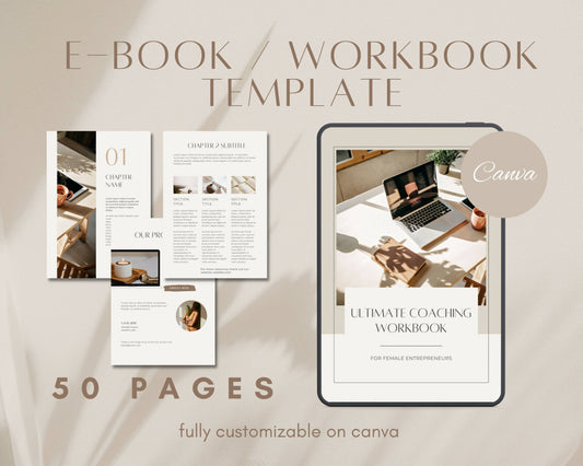 50 Page E-Book Workbook, Coaching Guide, Lead Magnet Template