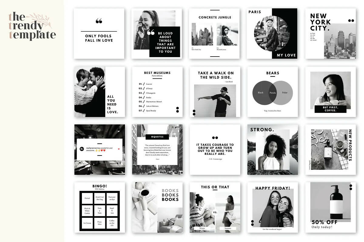 The Black & White Instagram Template