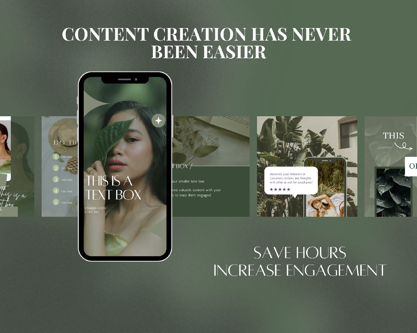 250 Green Instagram Templates, Green Social Media Tropical Instagram Post and Story Templates